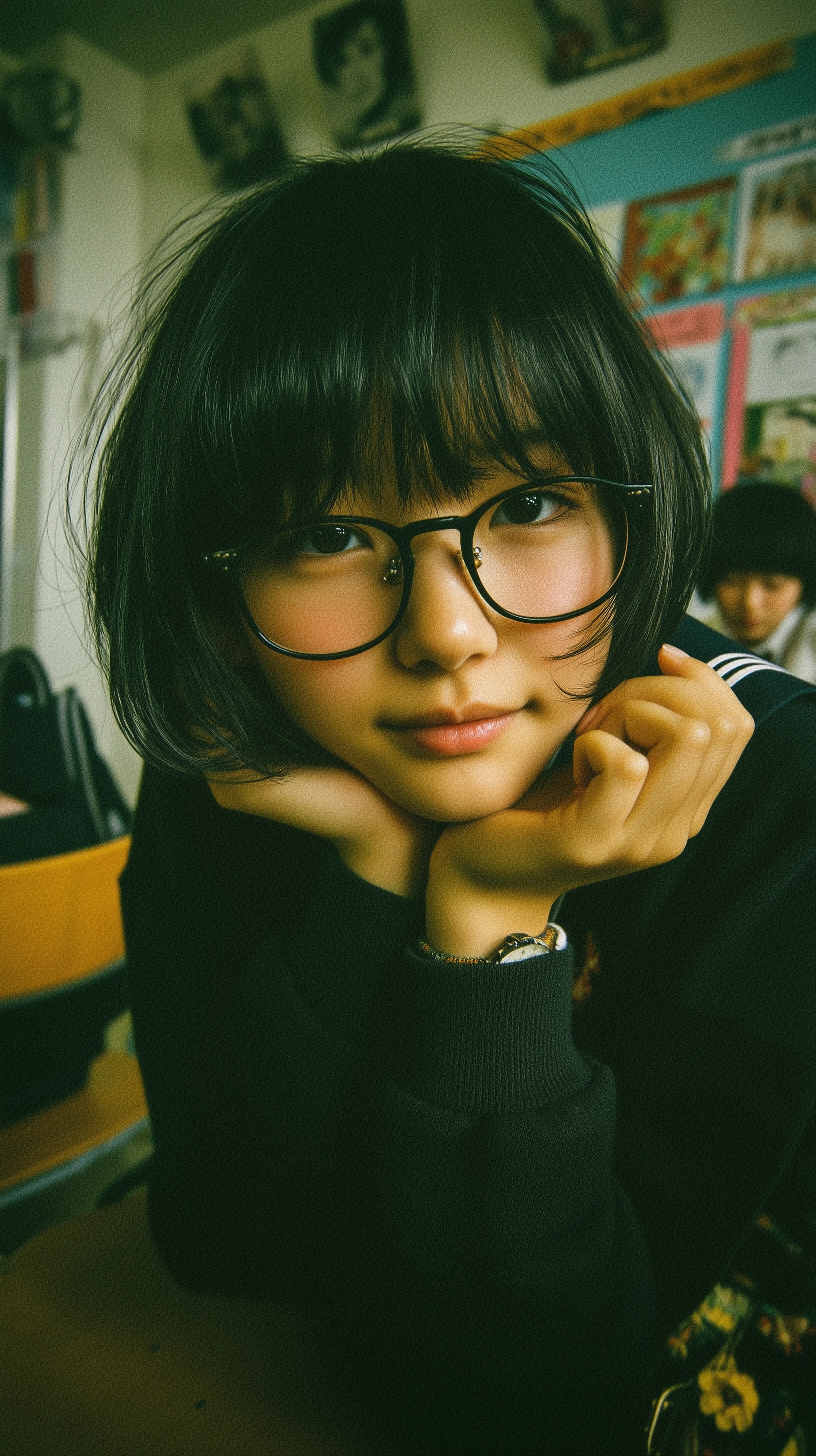Captivating Classroom Portrait of a Japanese Student