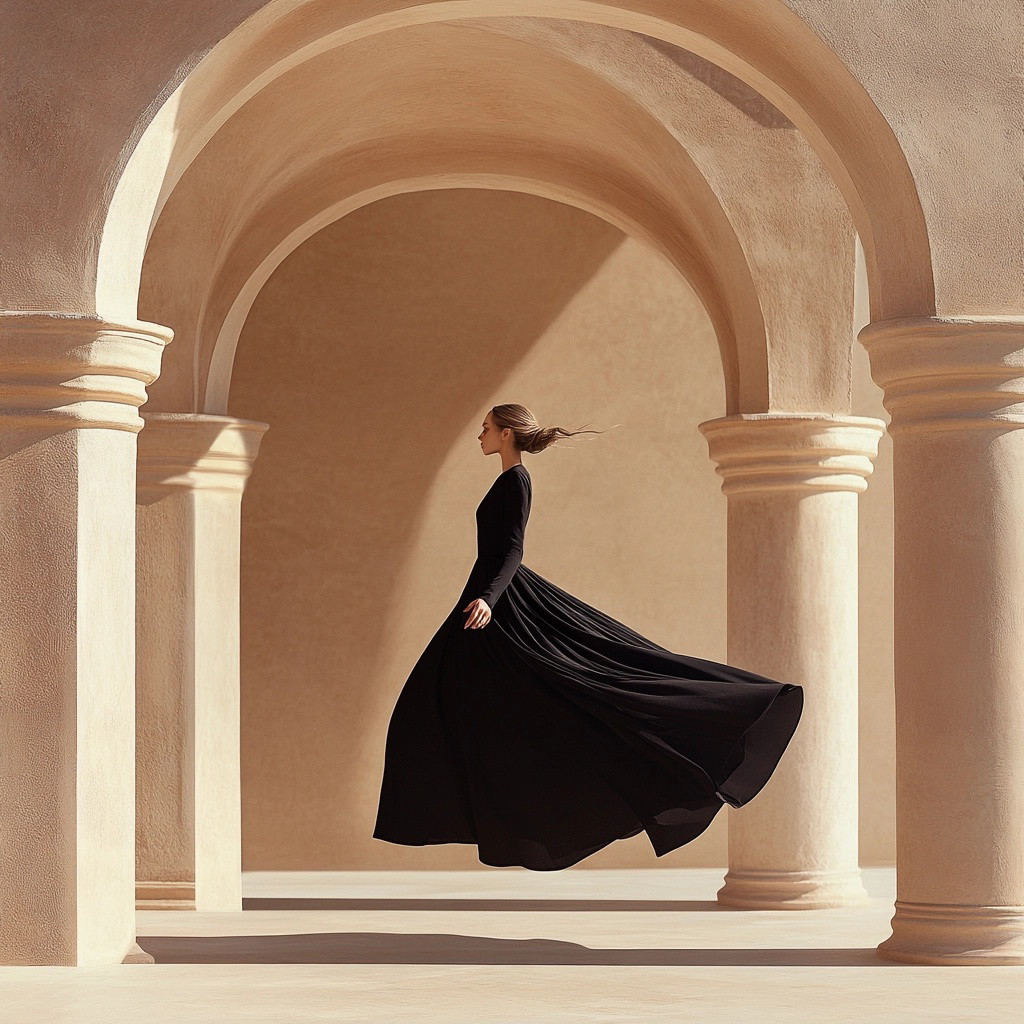 Airborne Elegance: Minimalist Fashion Unveiled