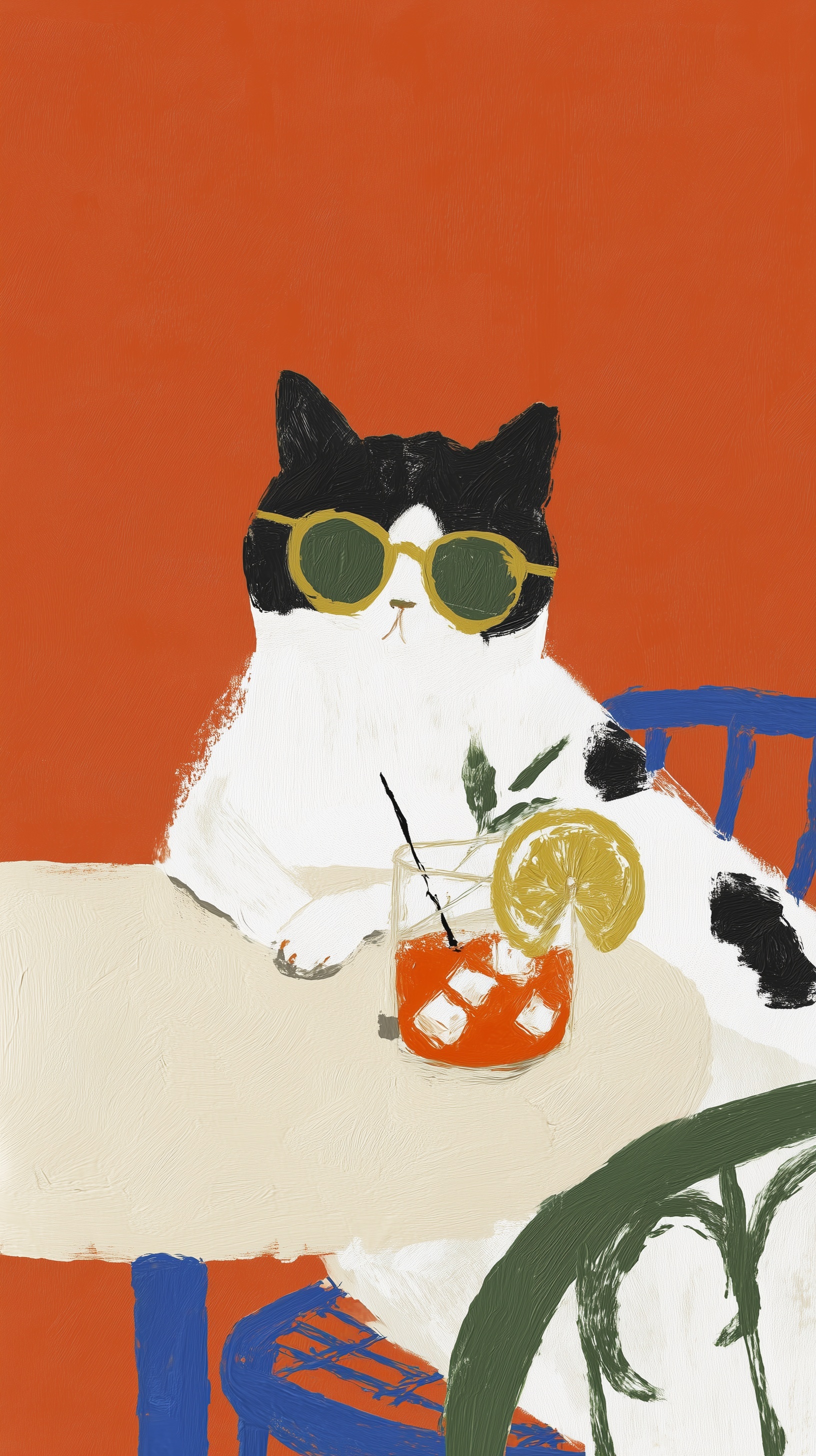 Cool Cat Sips Summer Vibes at Café