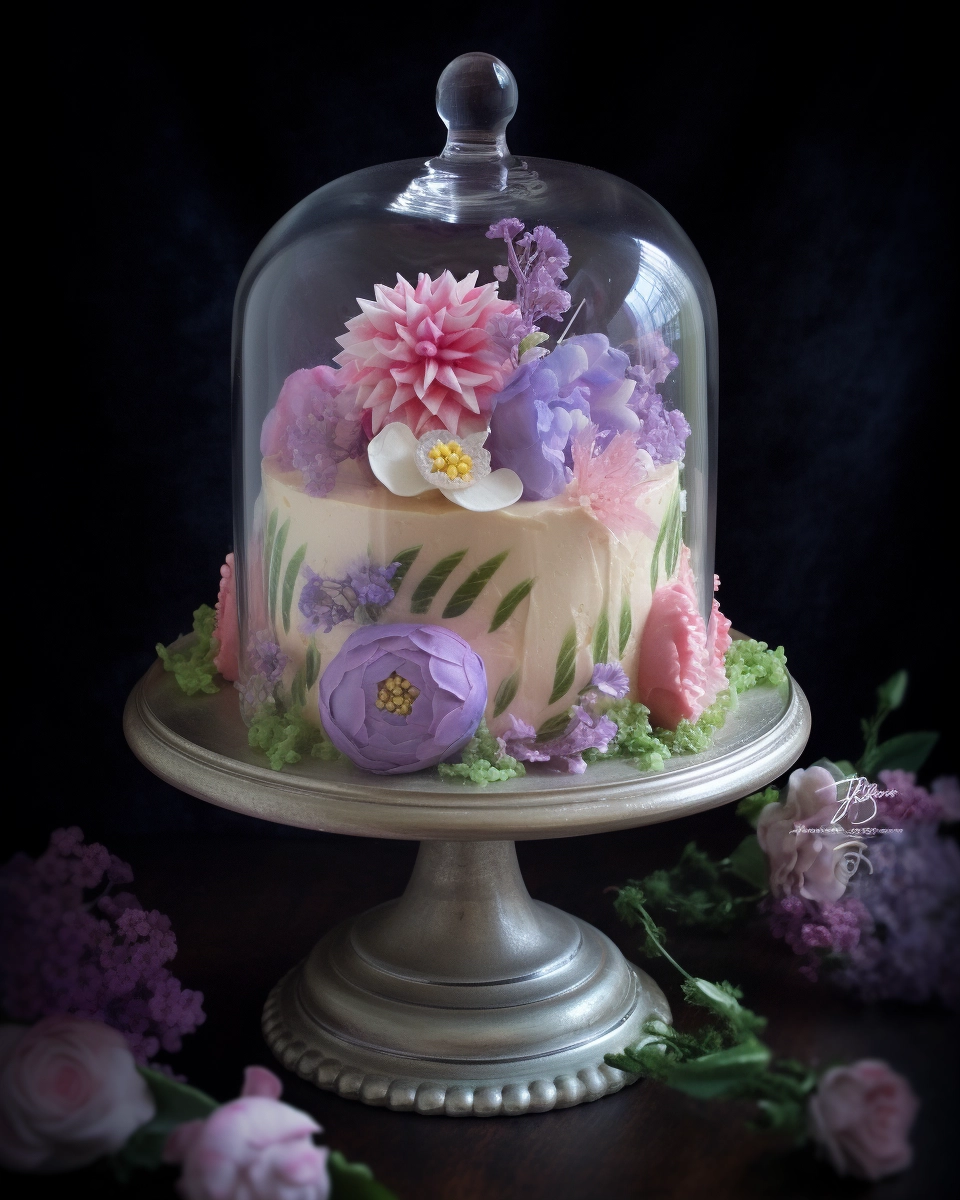 Whimsical Botanical Cheesecake Cake