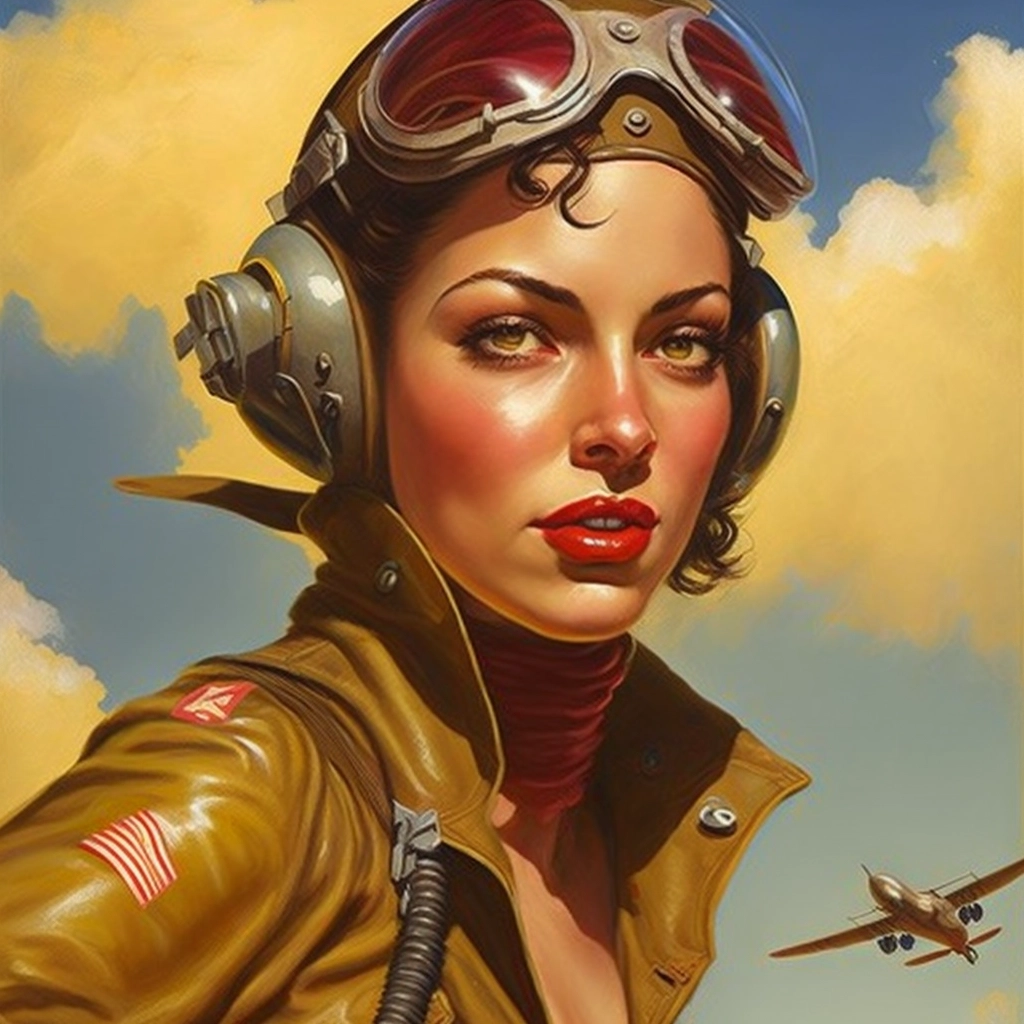 Stunning Atompunk WWII Pilot Art