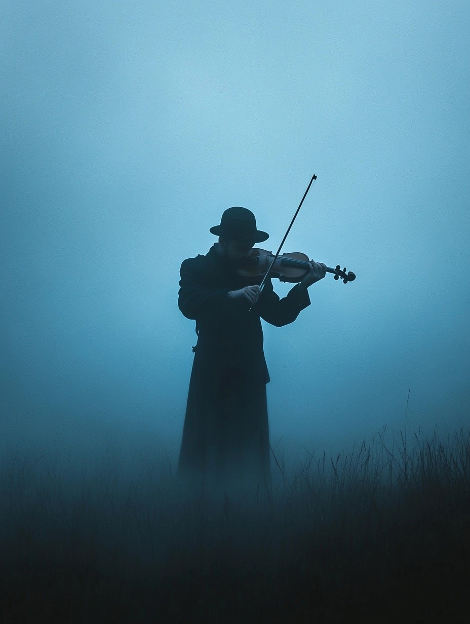 Morning Melodies: A Violinist in the Mist