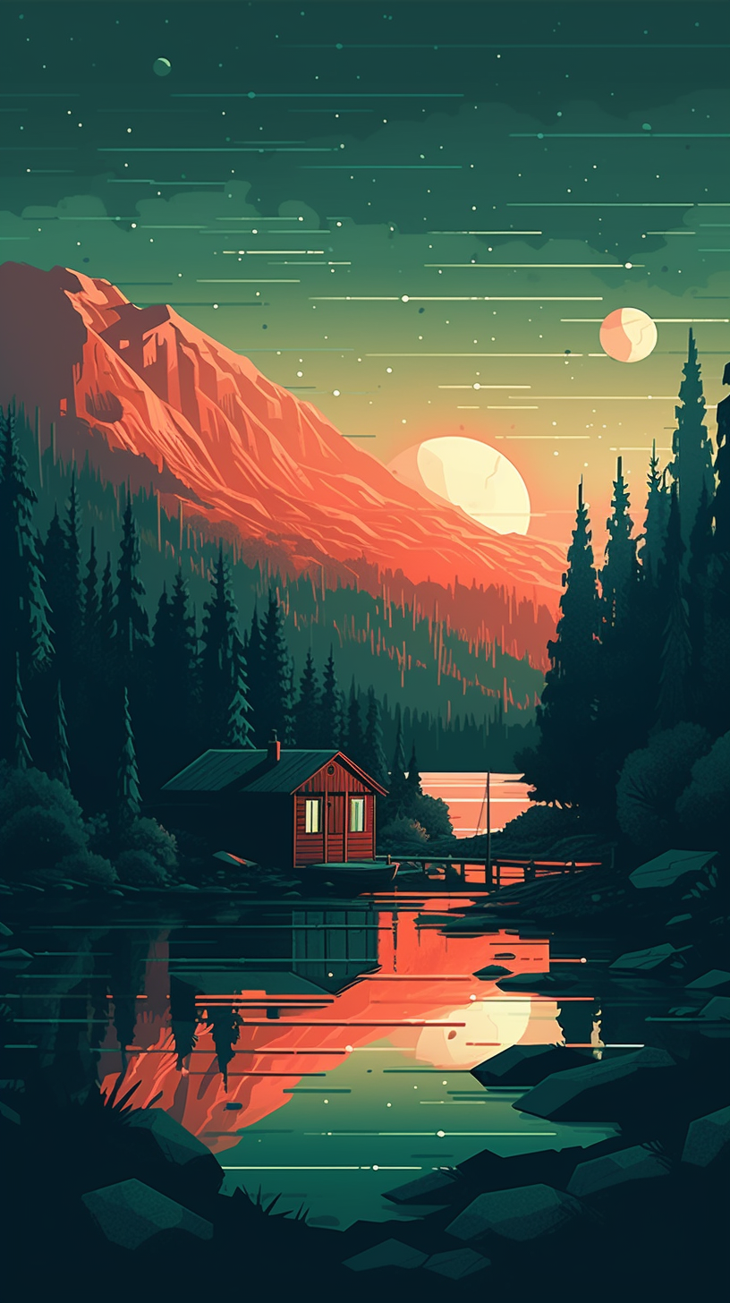 Romantic Red Cabin Retreat - Mountain Views & Nostalgic Charm