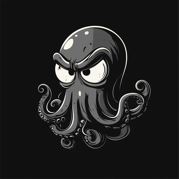 Grumpy Octopus Screen Printing Logo Design