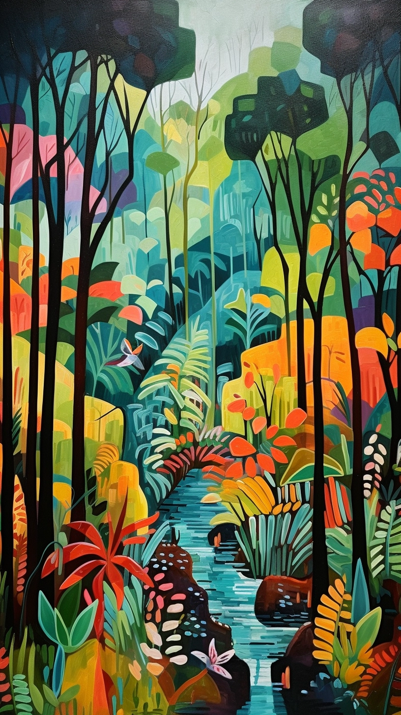 Pablo Picasso-inspired Rainforest Art