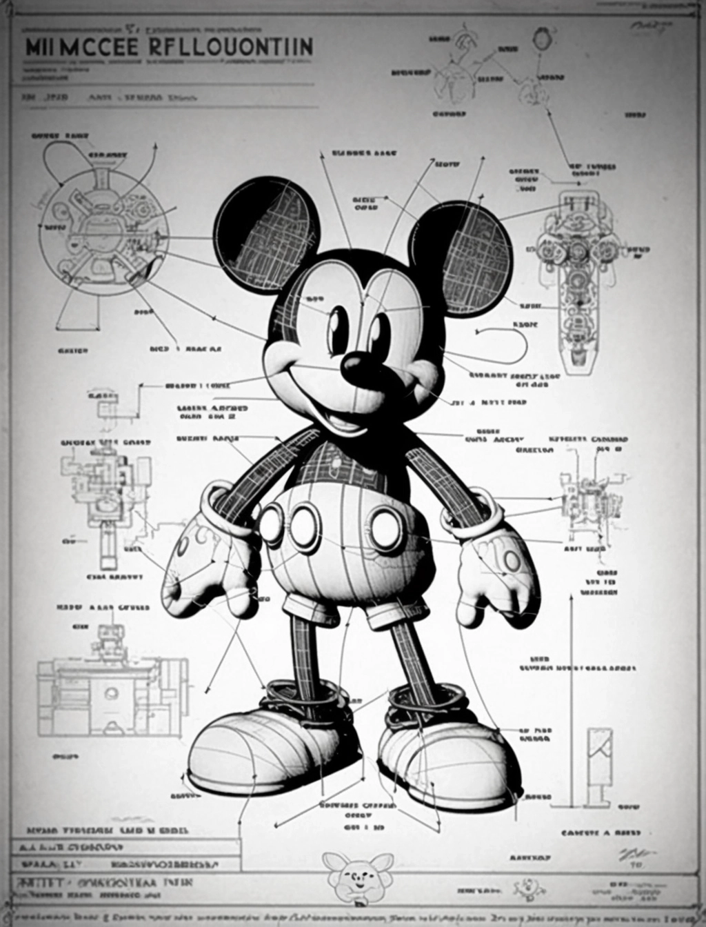 Super-Detailed Mickey Mouse Concept Art: 8K, Symmetrical, and Ultra-Specific