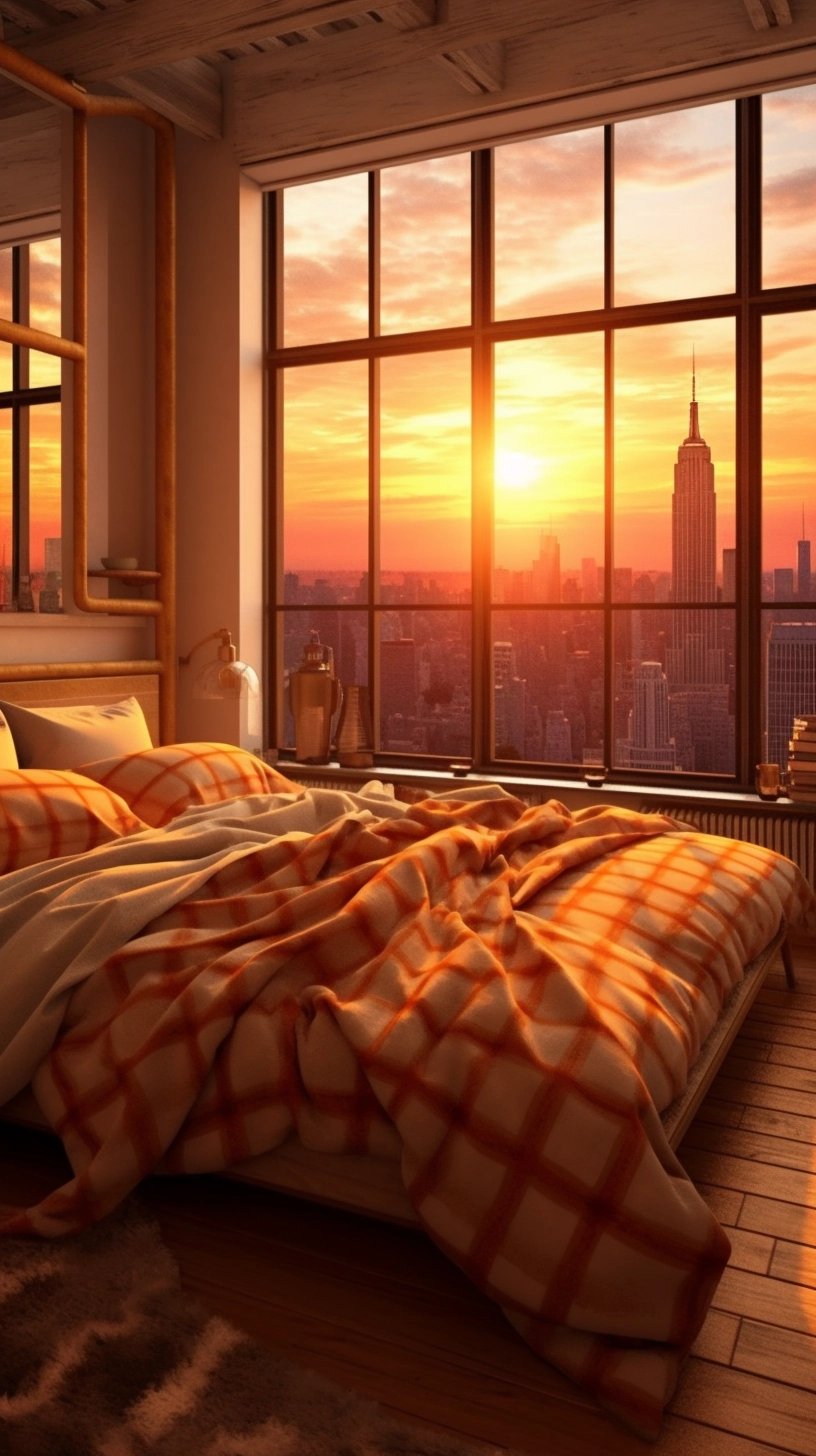 Cozy Room with Stunning Cityscape View