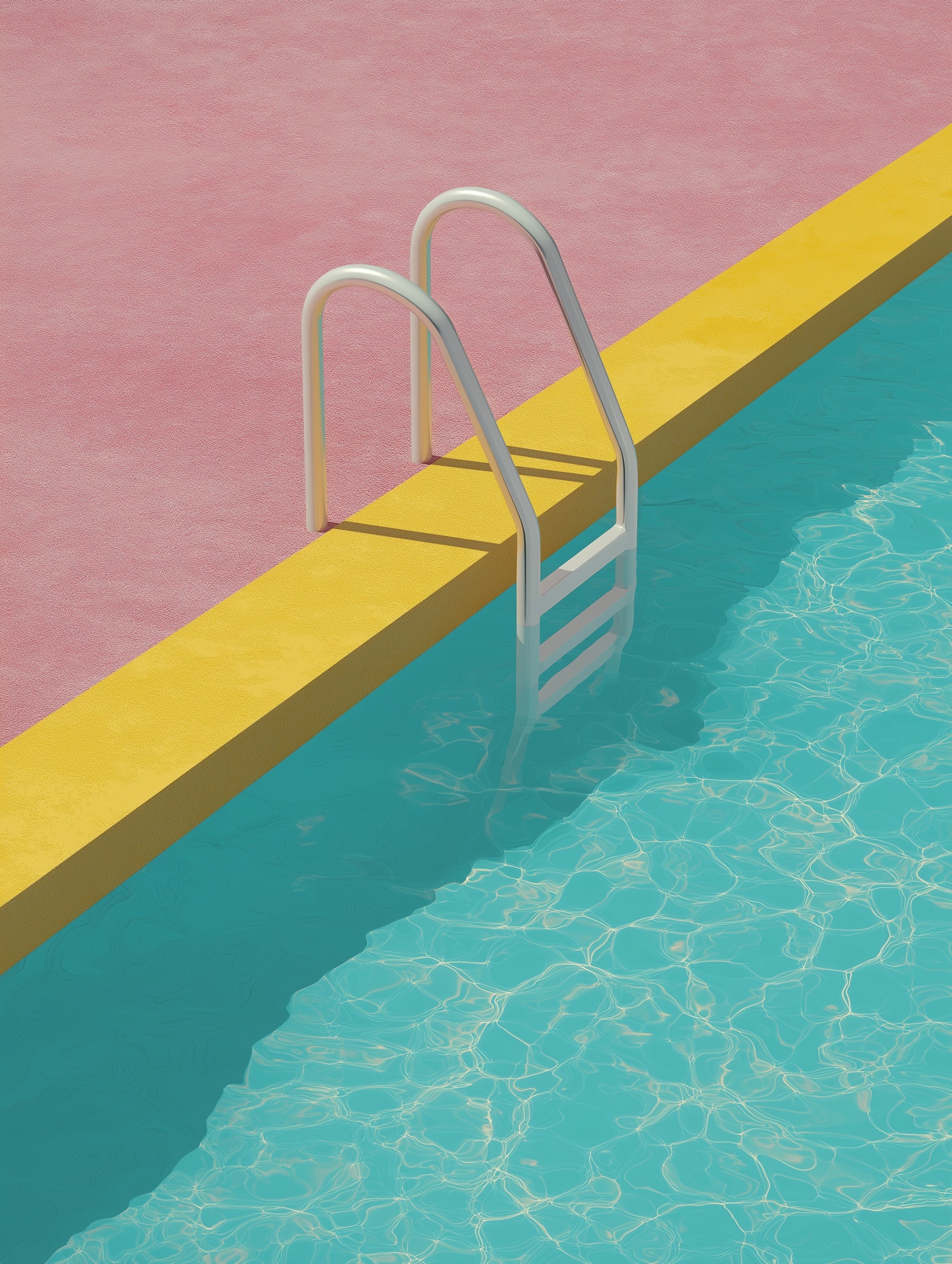 Vibrant Poolside Retro Illustration: Summer Vibes