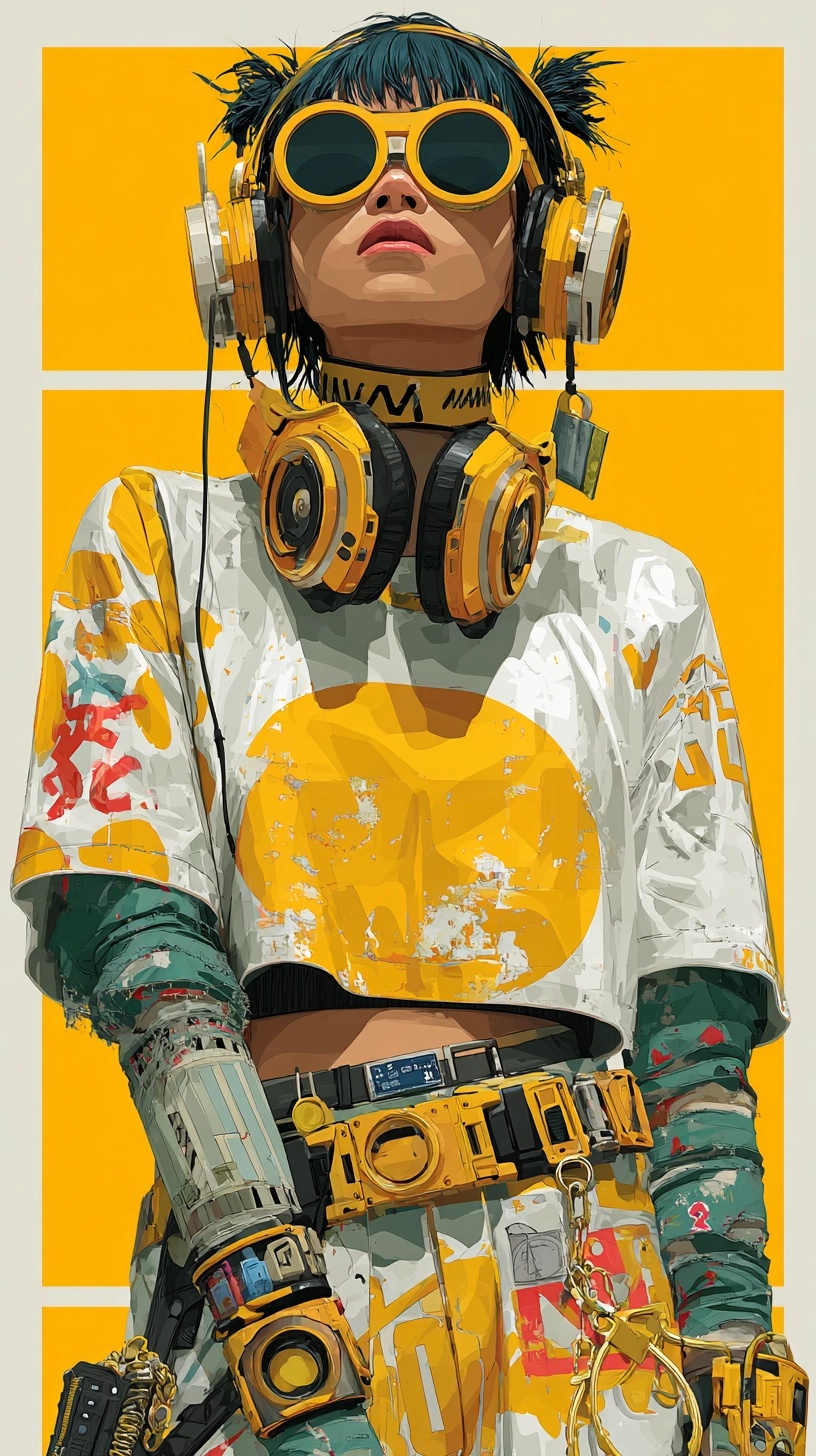 Futuristic Cyberpunk Anime Street Fashion Mastery