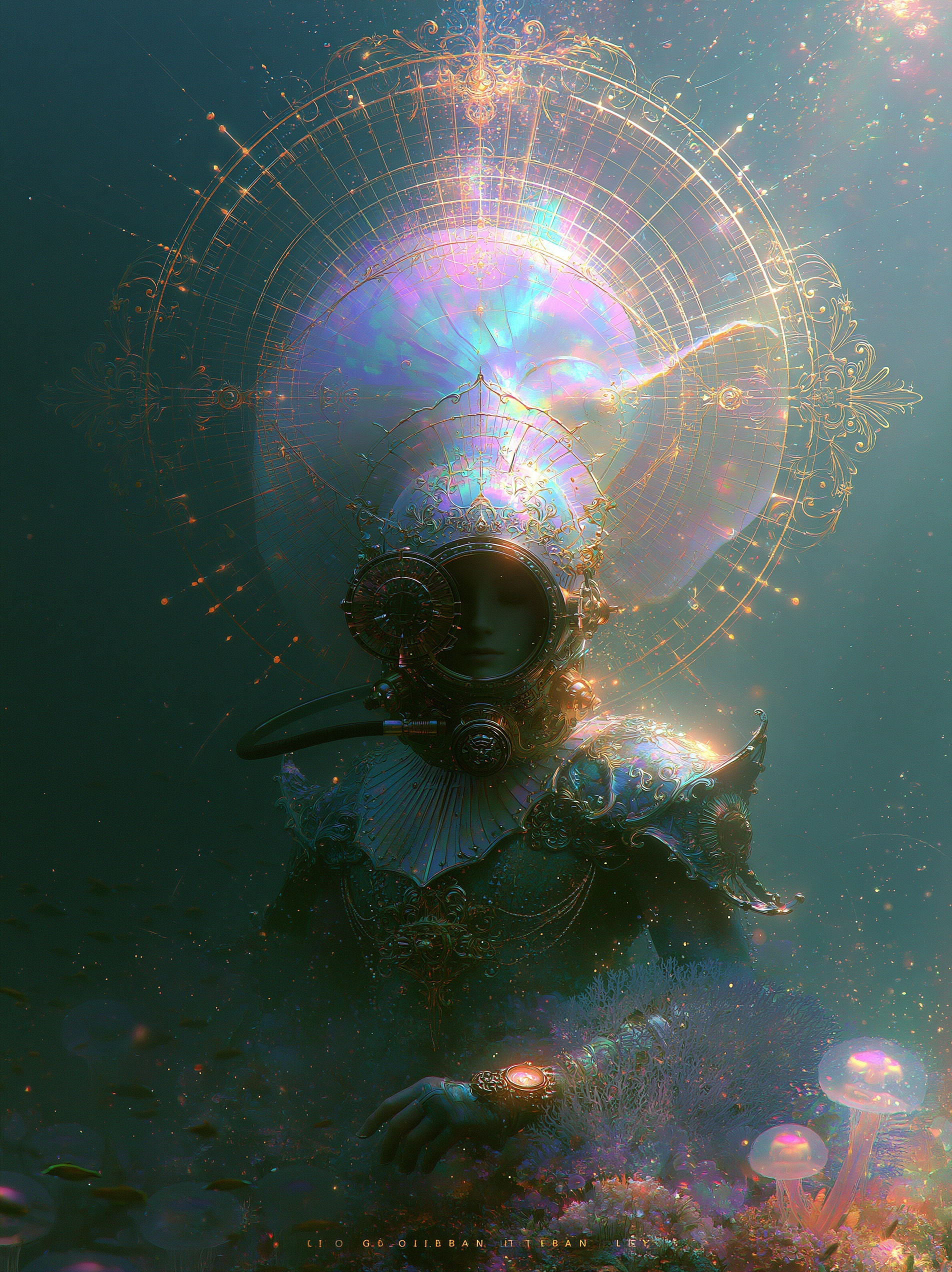 Underwater Fantasy: Diselpunk Diver with Seashell Helmet