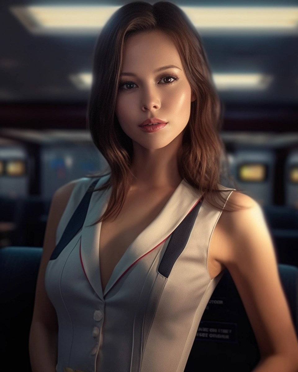 Fly High with Kate: Stunning Flight Attendant Portrait