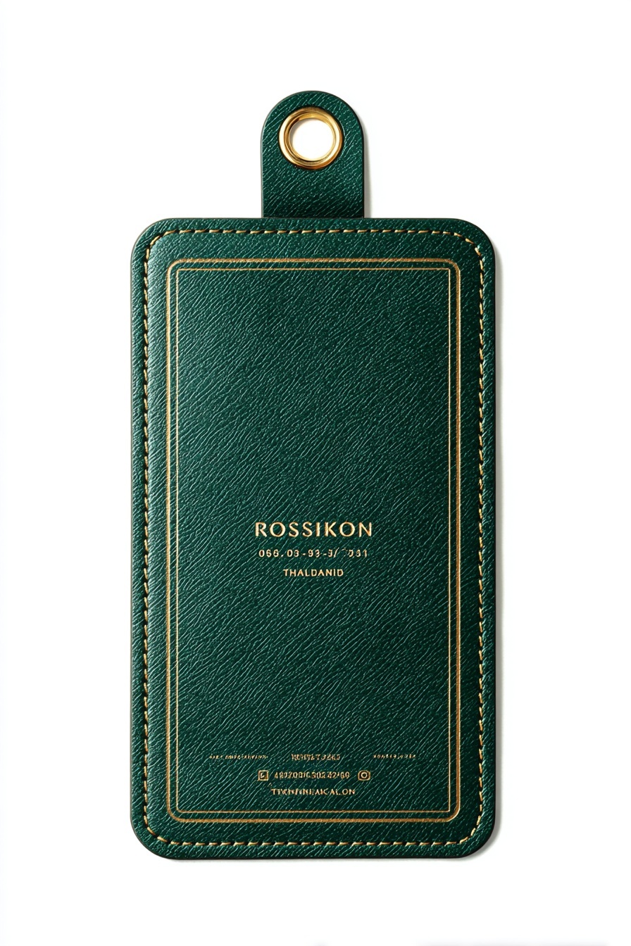 Elegant Green Leather Luggage Tag - Premium Design