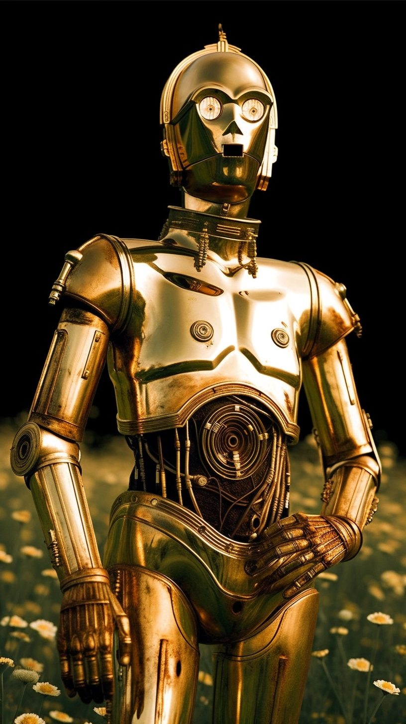 Golden C3PO in Shamrock Field - Epic Lighting