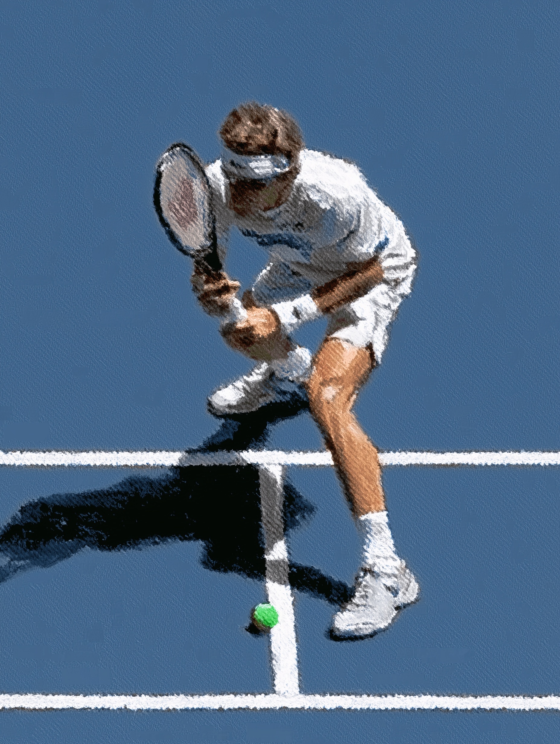 High-Detail Tennis Art: Player in Action