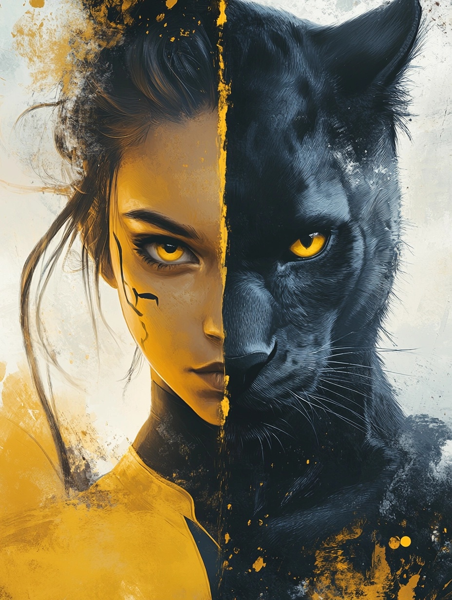 Unleash Your Luck: Girl & Panther in Cinematic Action