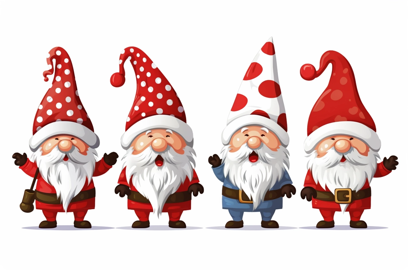 Whimsical Christmas Gnomes: Singing SVG Vector Trio