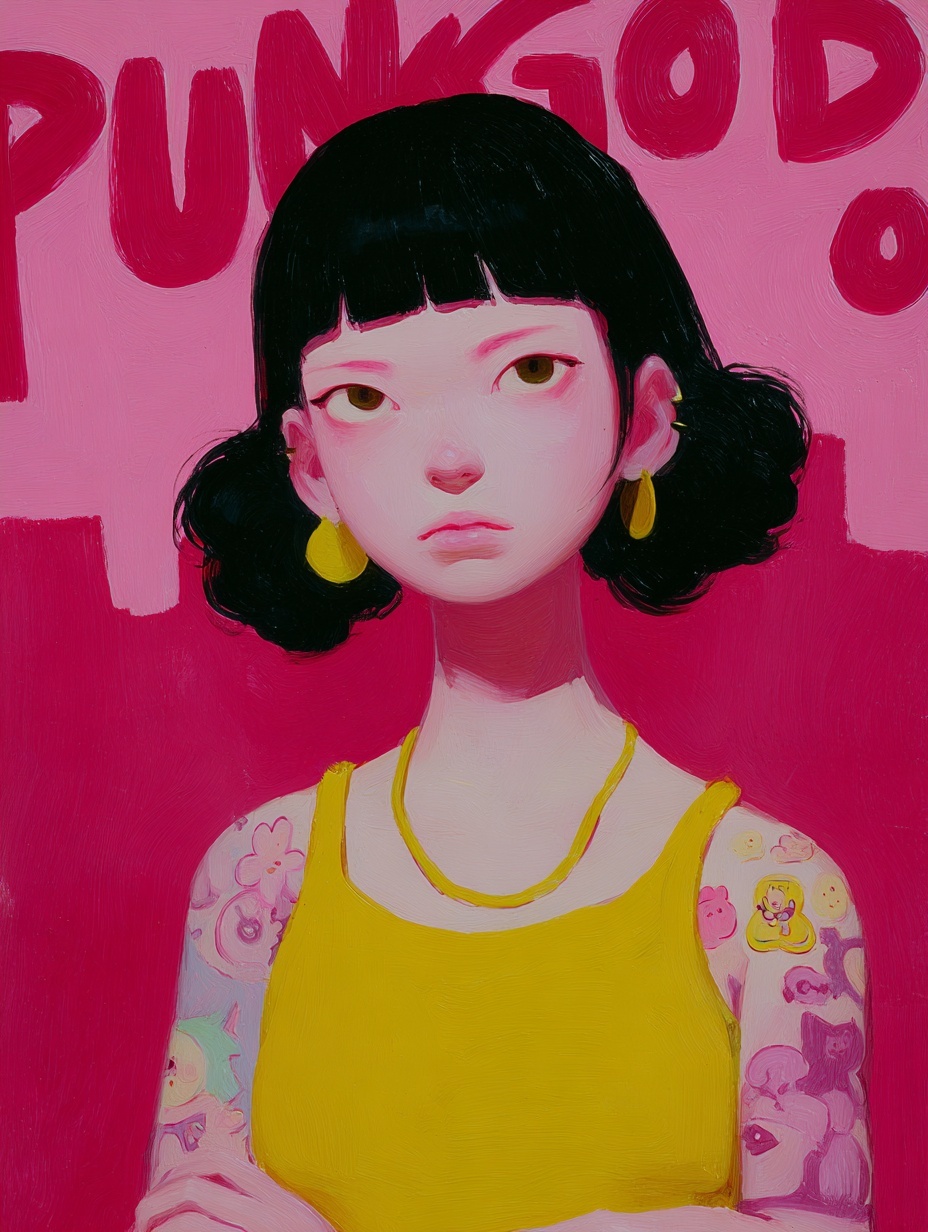 Cool Japanese Girl with Tattoos - PUNKGOD Style