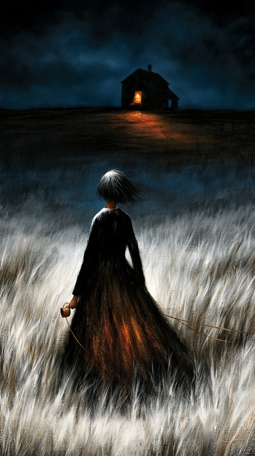 Journey Through Moonlit Wheat: A Tale of Light
