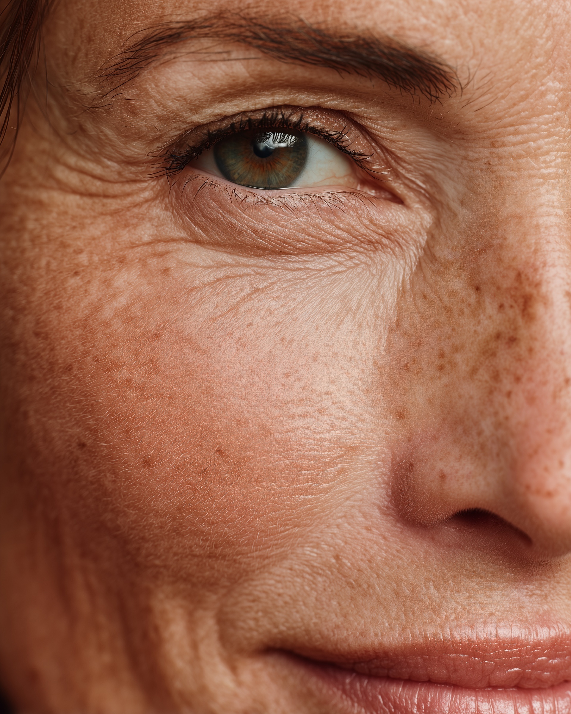Real Beauty: Close-Up Portrait of Natural Skin