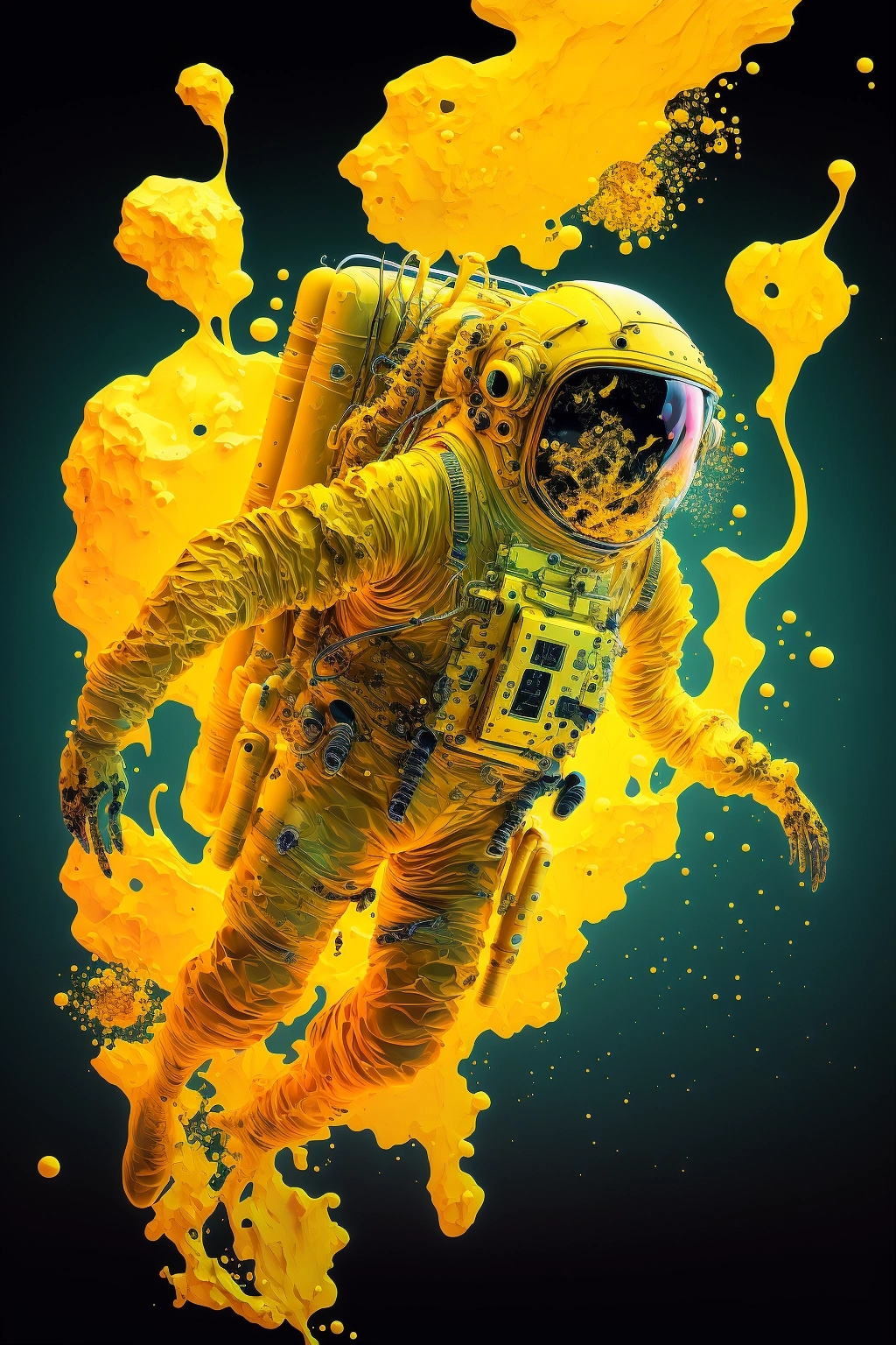 Hyper Realistic Astronaut in Neon Void