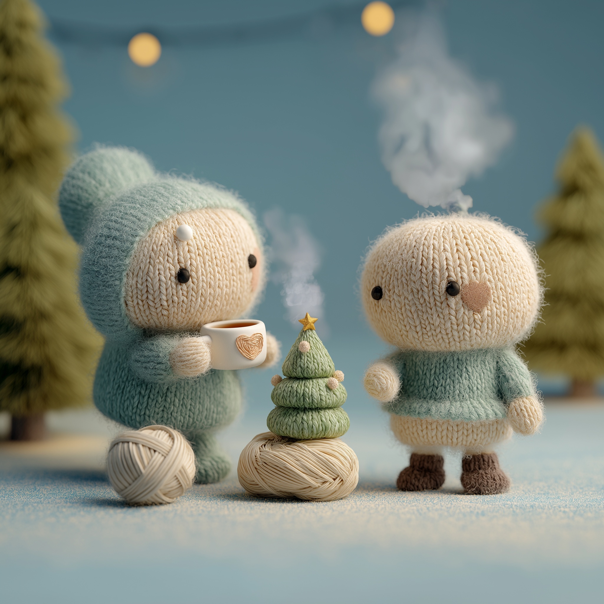 Cozy Knitted Winter Wonderland Scene