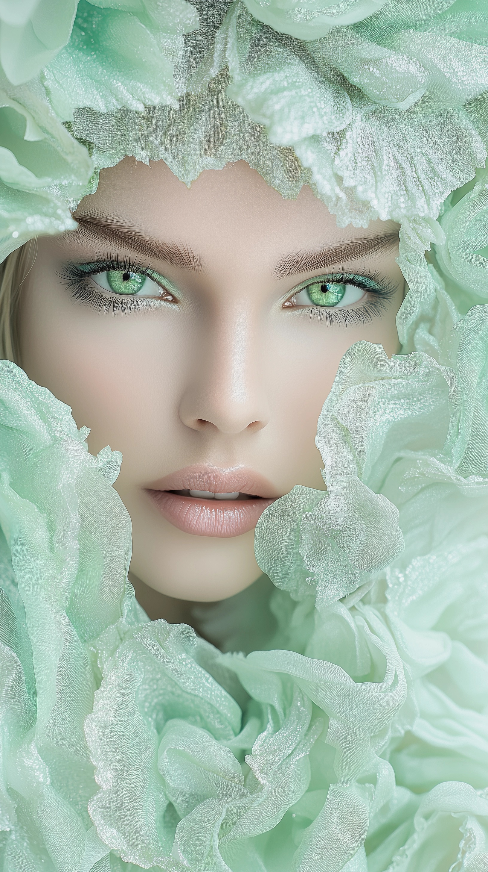 Stunning Green Jade Beauty: A Sophisticated Portrait