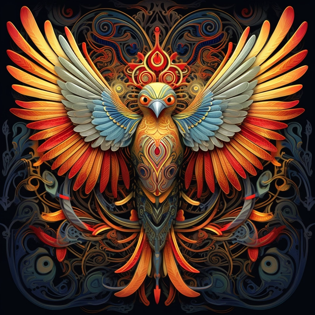 Vibrant Fractal Bird Art: Elaborate & Intricate