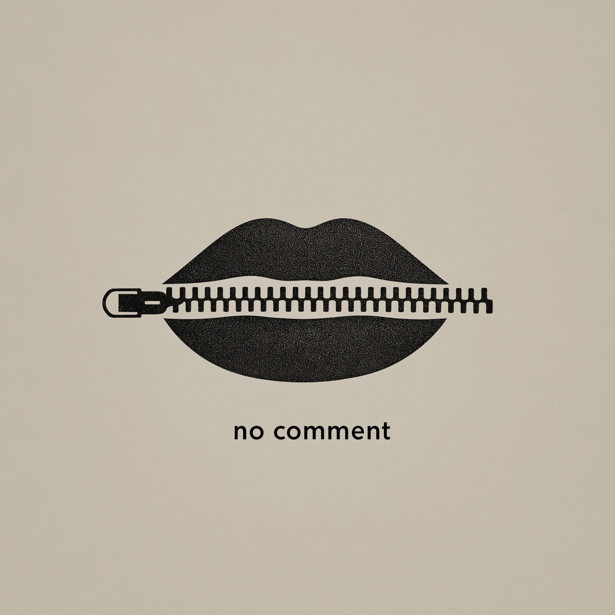 Minimalist Logo: Closed Lips with Zipper Design