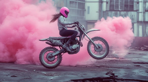 Pastel Fury: Retro Motocross in a Dystopian City