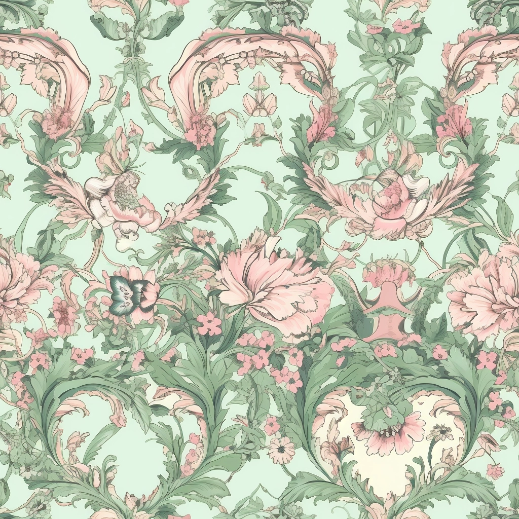 Baroque-inspired Floral Wallpaper with Feminine Charm