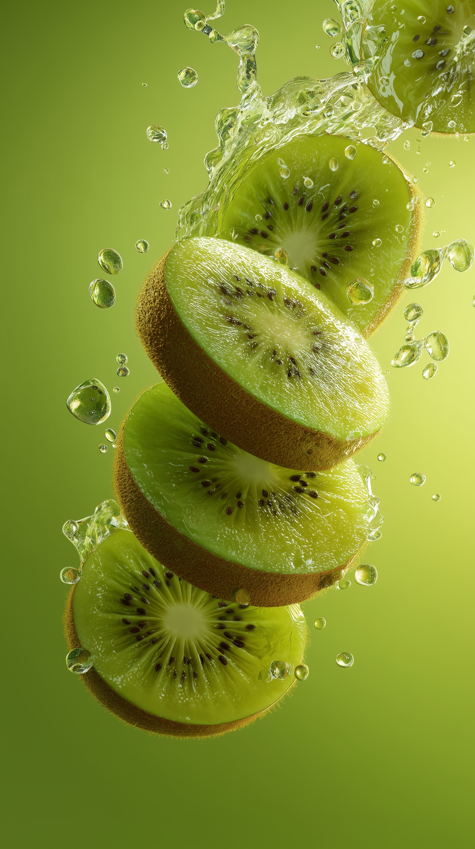 Juicy Kiwi Splash in Stunning Macro Detail