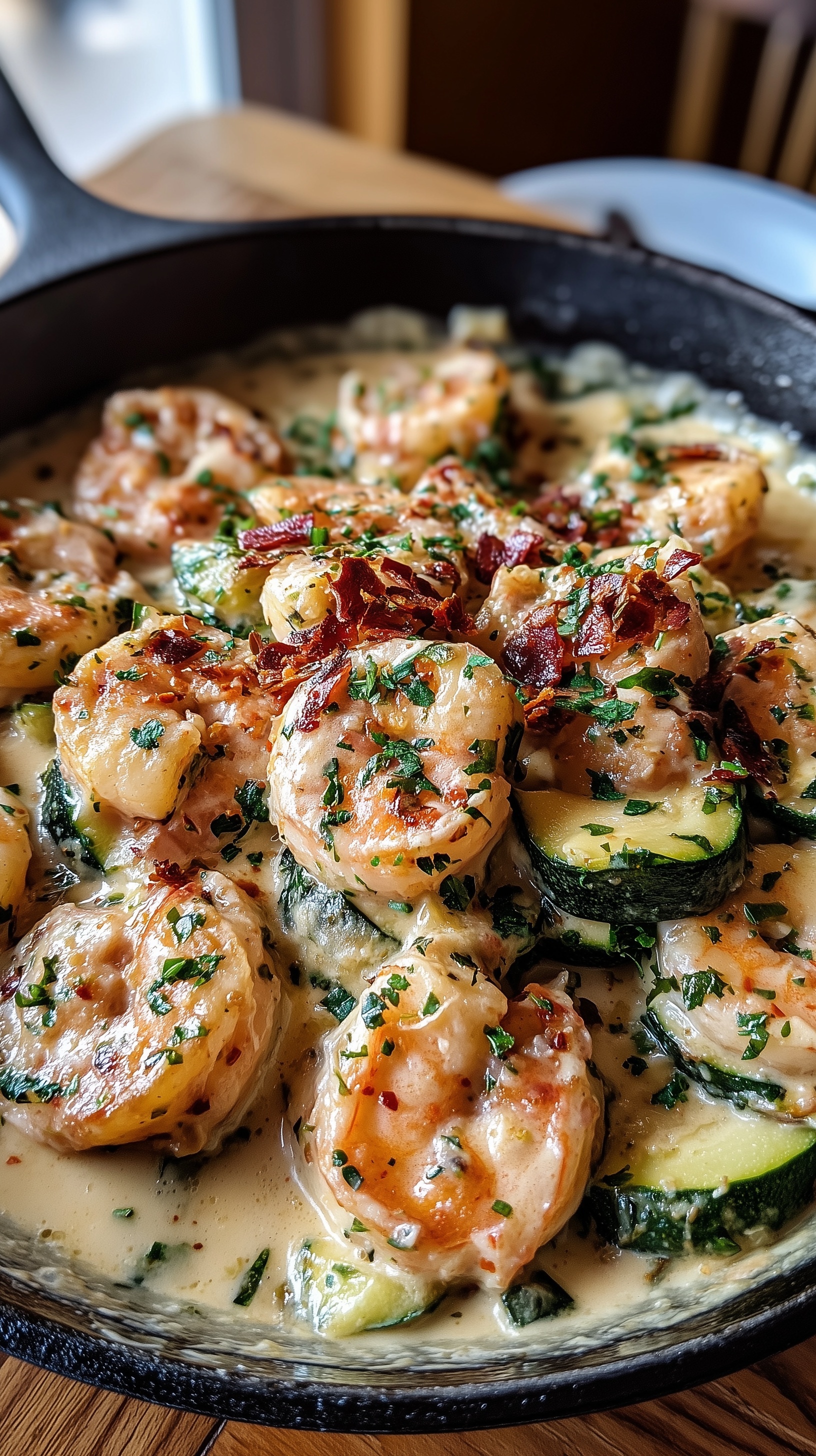 Creamy Garlic Shrimp & Zucchini Skillet Recipe