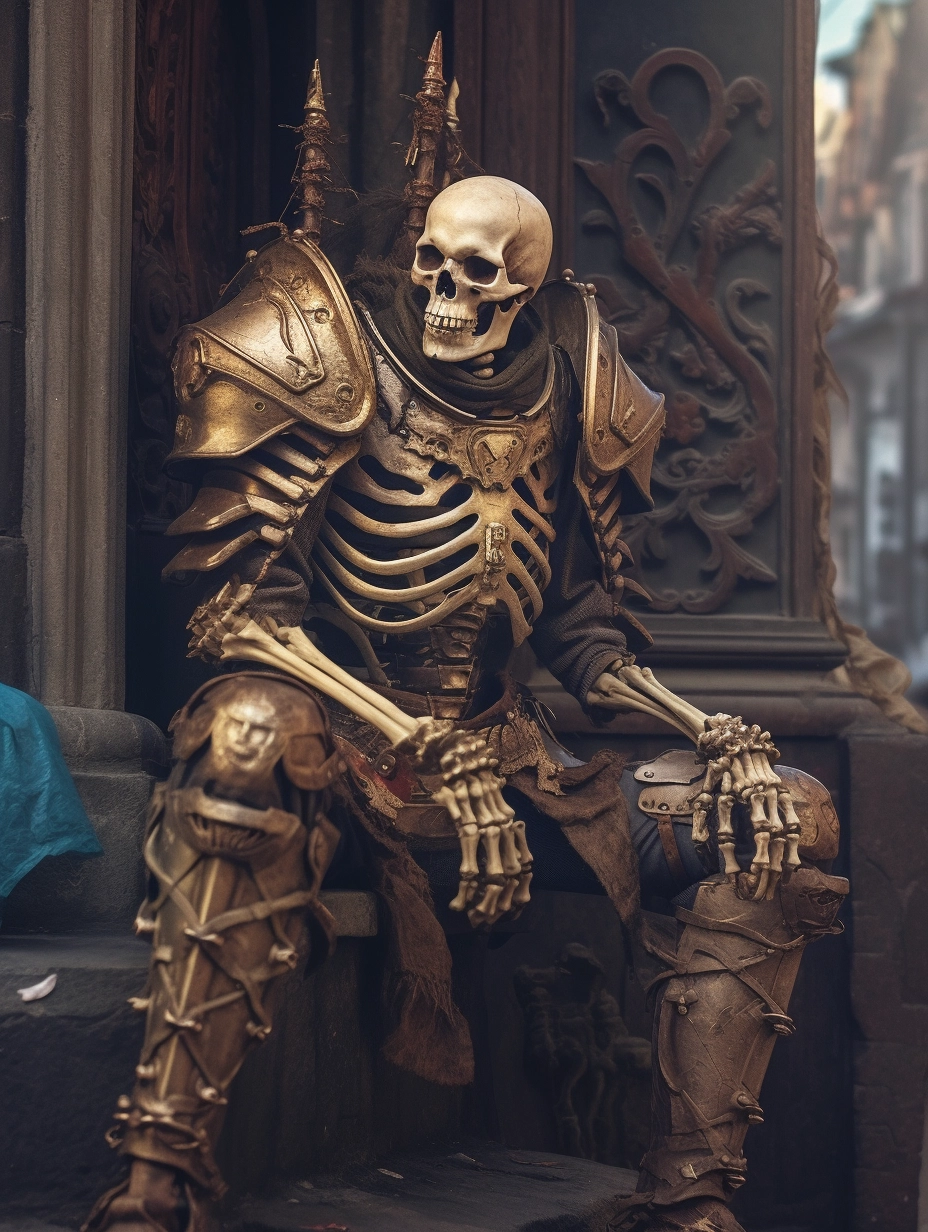 Skeleton Knight: Dynamic Street Portrait