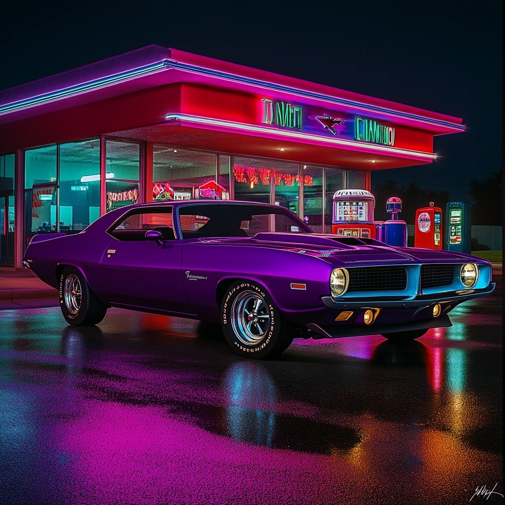 1971 HEMI ‘Cuda: A Retro Nighttime Classic