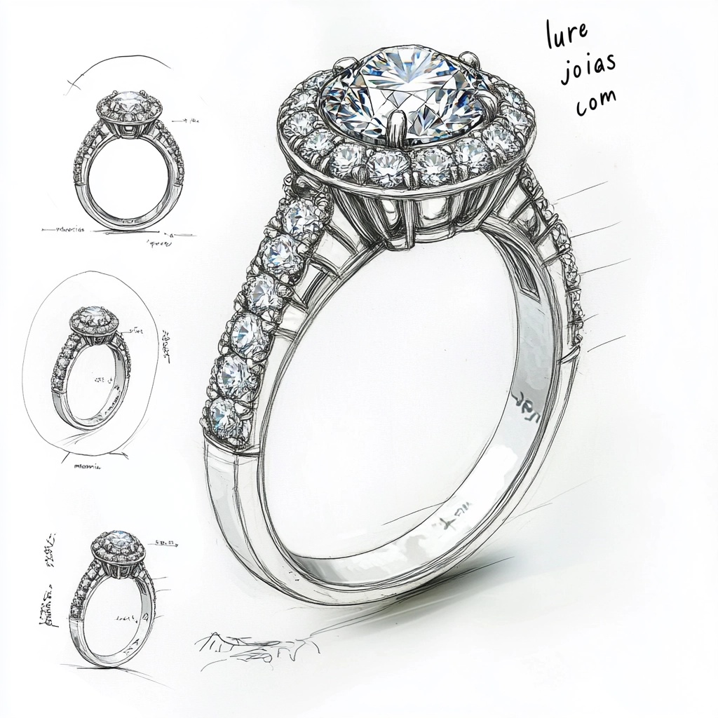 Elegant White Gold Engagement Ring with Halo Design