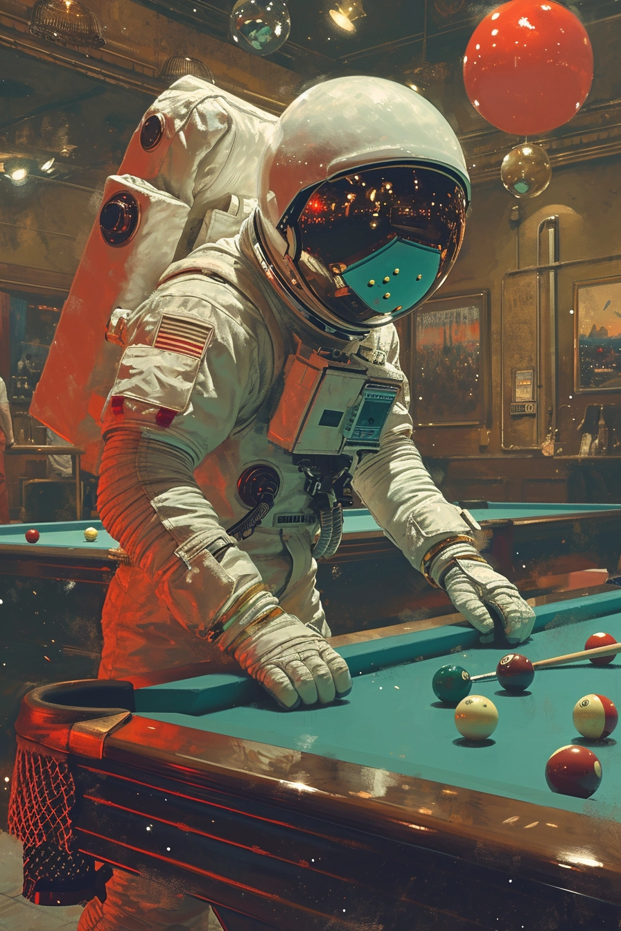 High-Def Billiard Hall: Astronauts Play in Stunning 32K Resolution!
