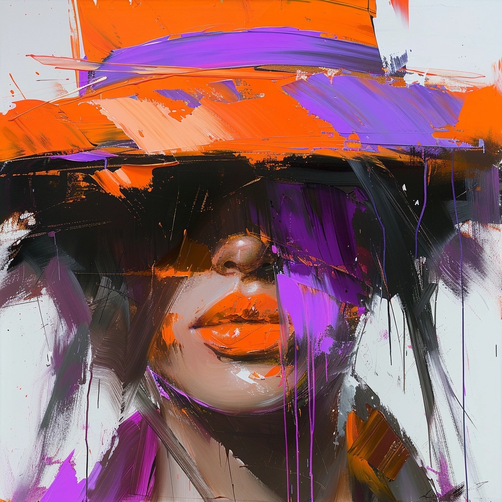 Mysterious Shadows: Tony Allain Style in Bright Orange & Violet