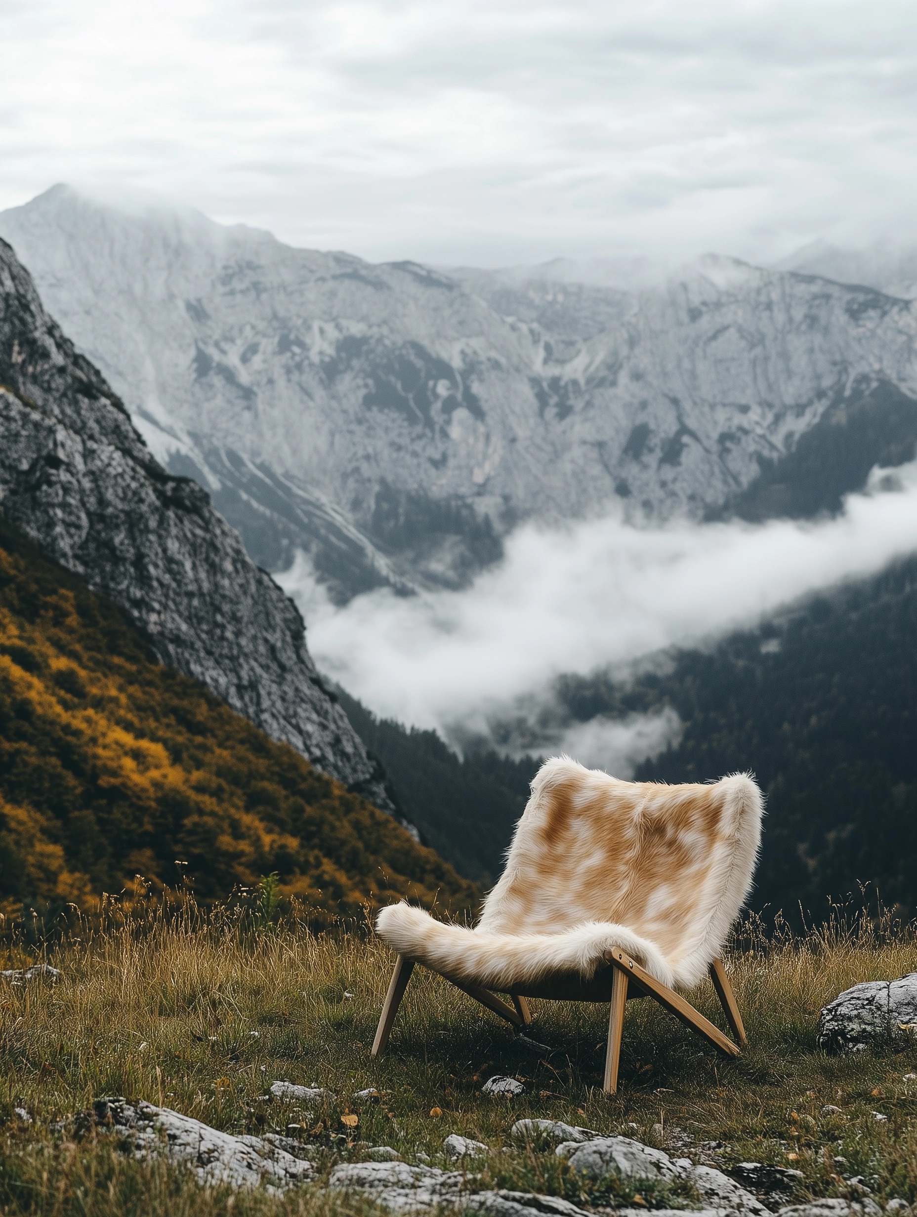 Elegant Cowhide Chair: Nature Meets Comfort