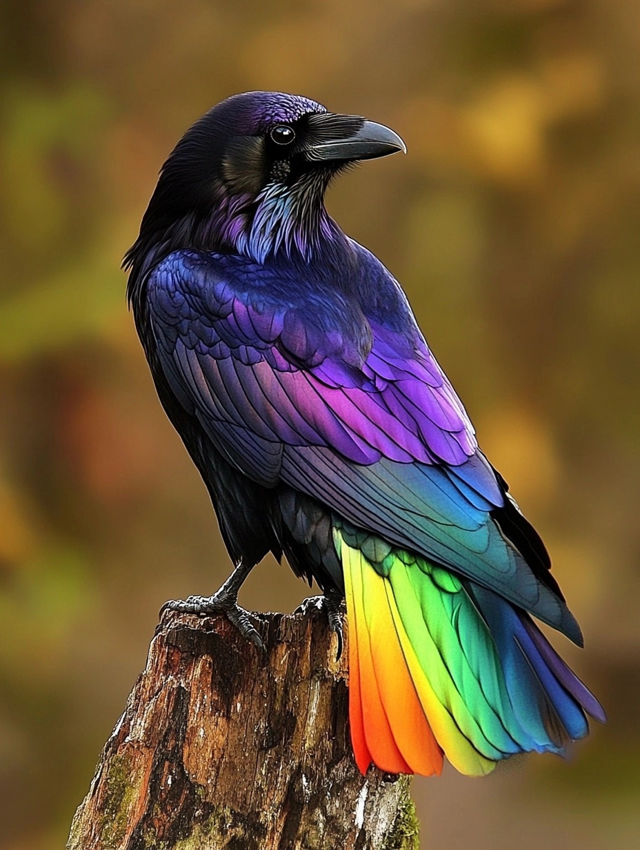 Vibrant Raven: A Colorful Perspective from Nature