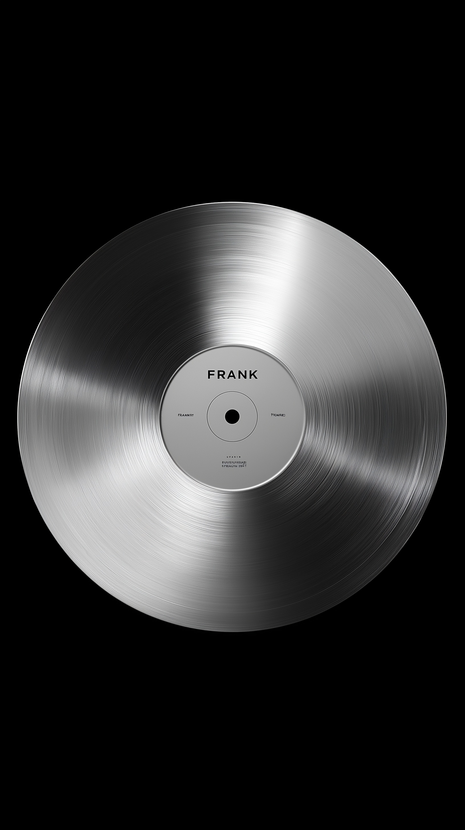 Futuristic Vinyl Art: Minimalist 'FRANK' Design