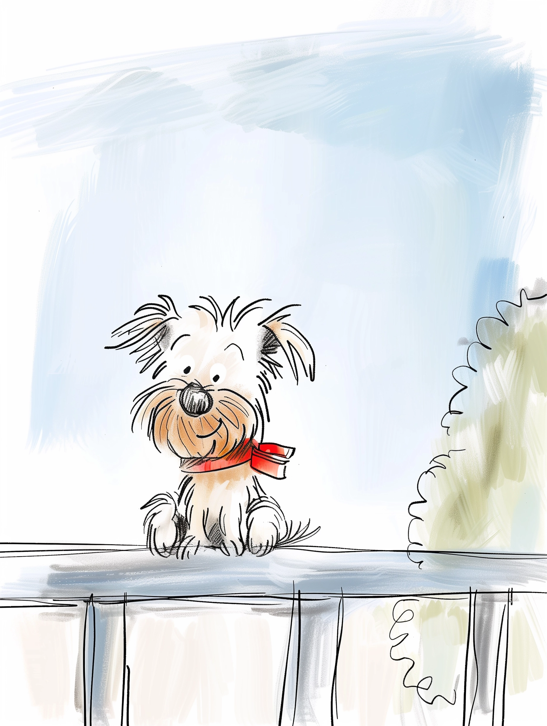 Charming Yorkshire Terrier on Balcony: Big Eyes & Big Heart