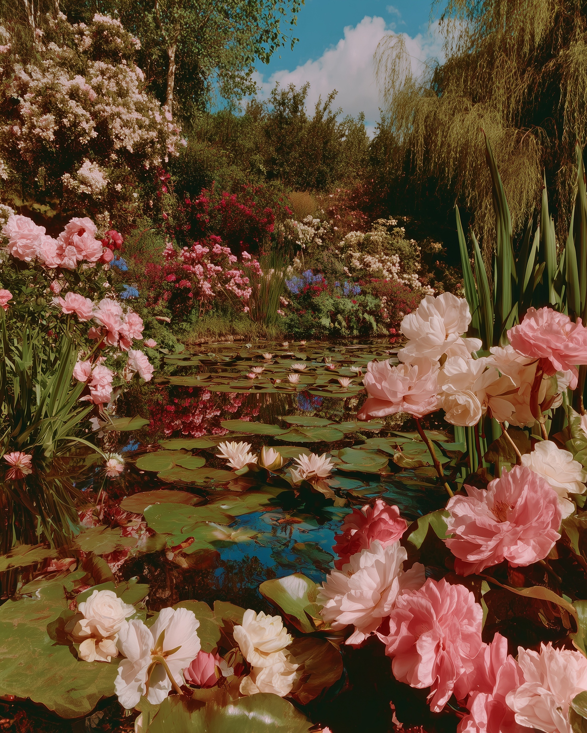 Spring Serenity: Monet’s Garden in Soft Pastels