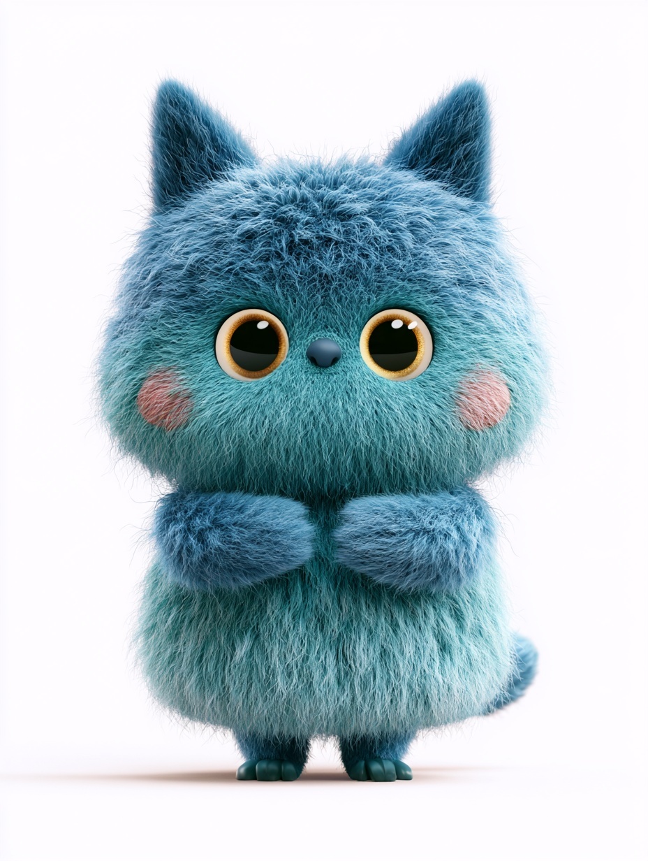 Charming 3D Pixar Monster with Detailed Fur