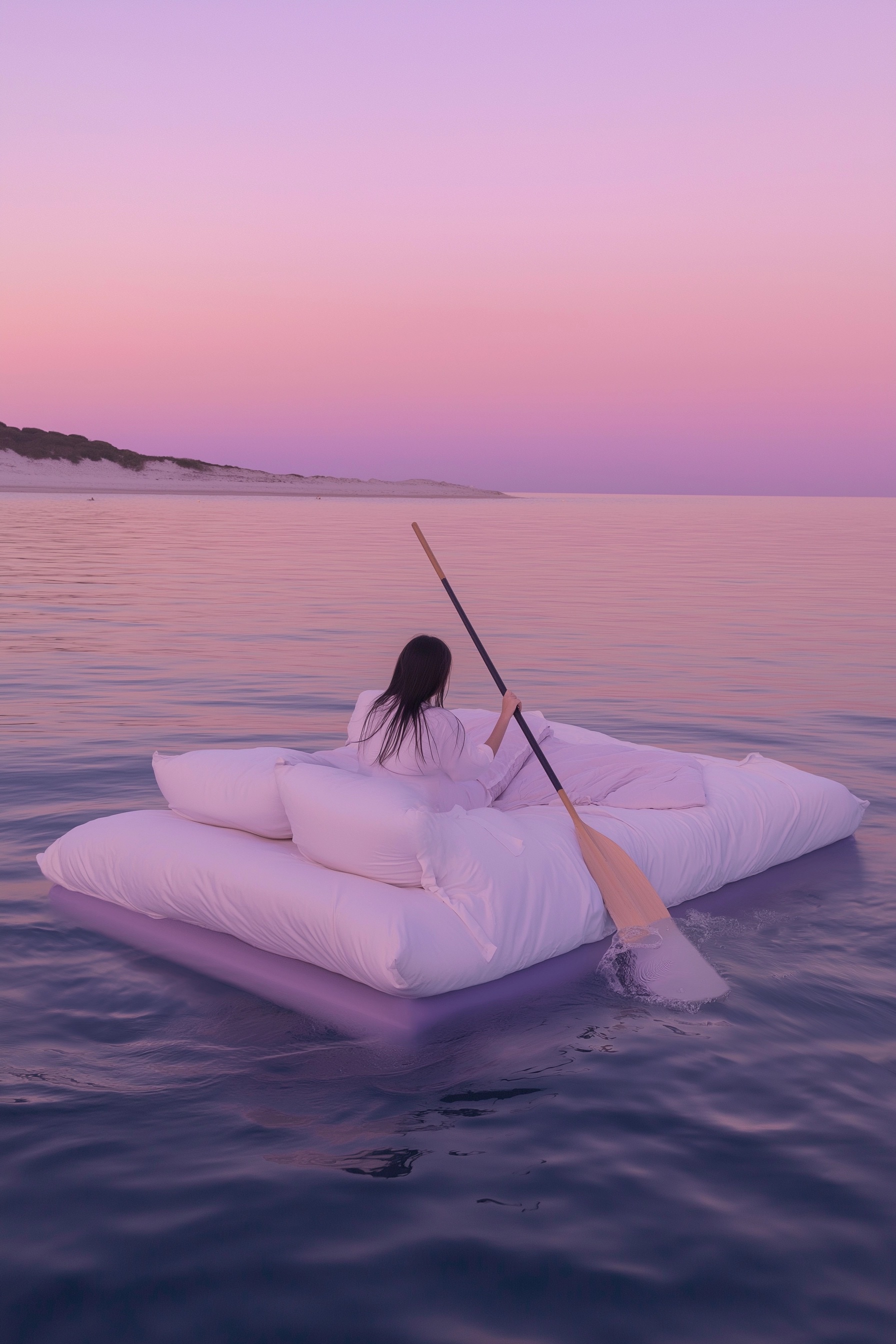 Embrace Solitude: A Surreal Seaside Escape