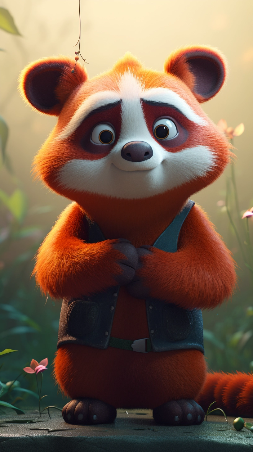 8K Pixar-style Red Panda Art - Trending on ArtStation