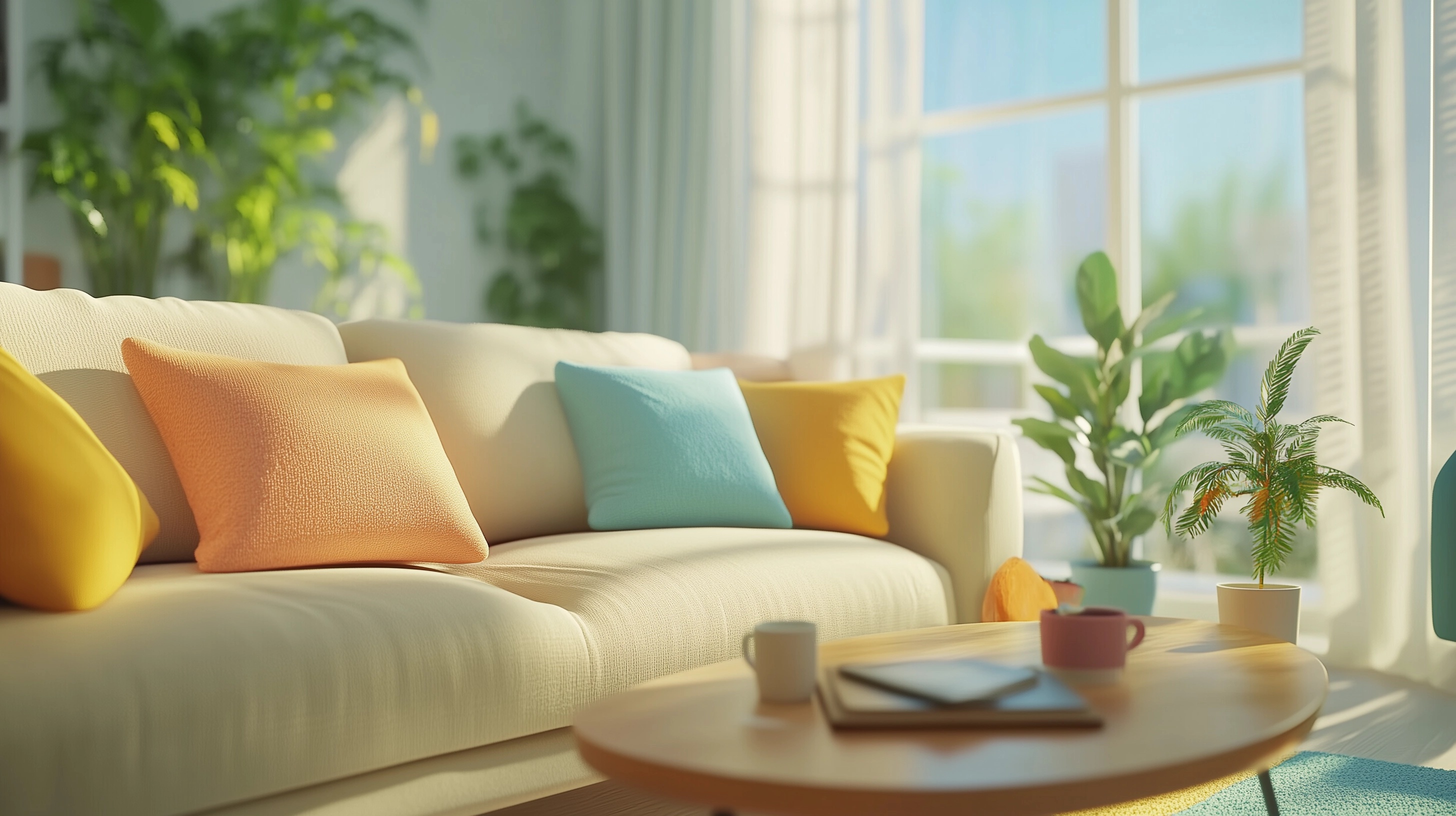 Cozy 3D Living Room Animation Background