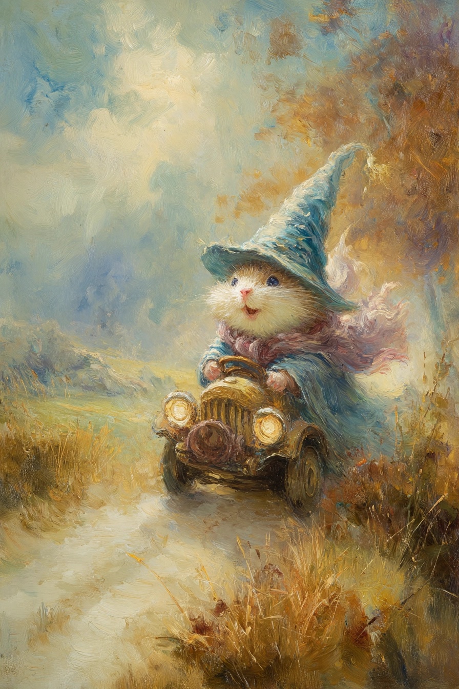 Wizard Dormouse Racing Down Country Roads