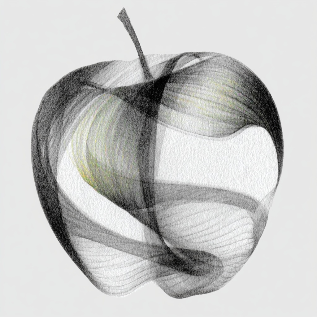 Ethereal Watercolor Apple: Minimalist Art Display