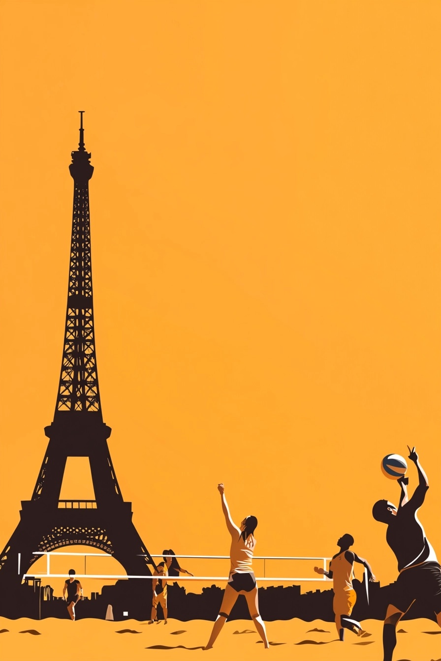 Beach Volleyball at Paris 2024: Eiffel Tower Scene