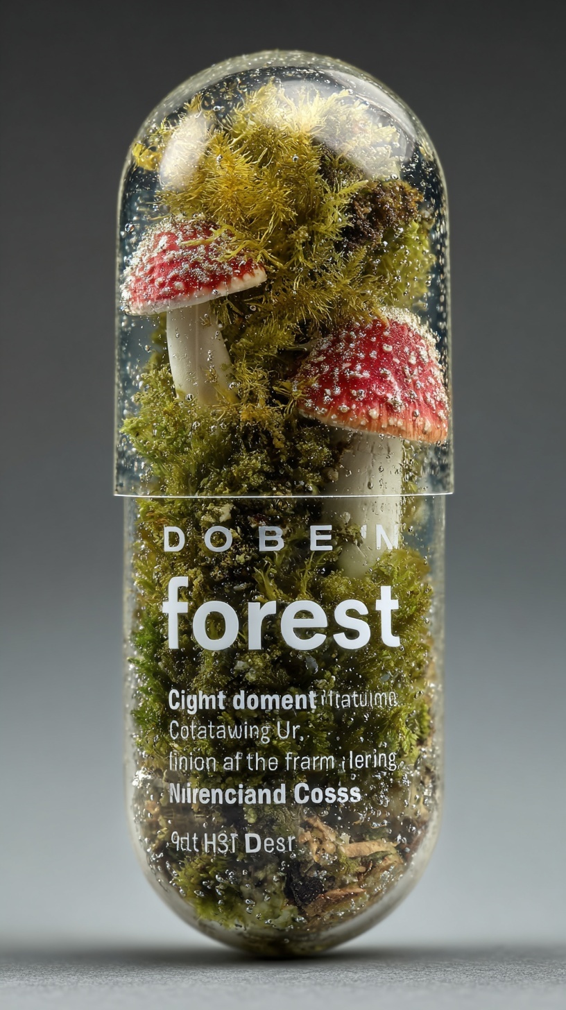 Premium Vitamin C Capsules with Forest Design